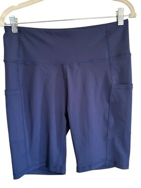 NWT Baleaf Navy High-Rise Bike Shorts with Side Pockets - Side L